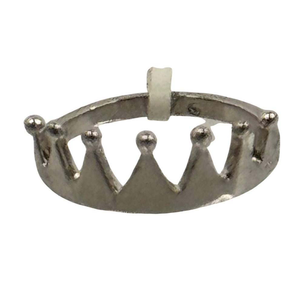 Vancaro Silver Tone Crown Tiara Ring Royal Princess Style Band Size 10 Y2K Goth